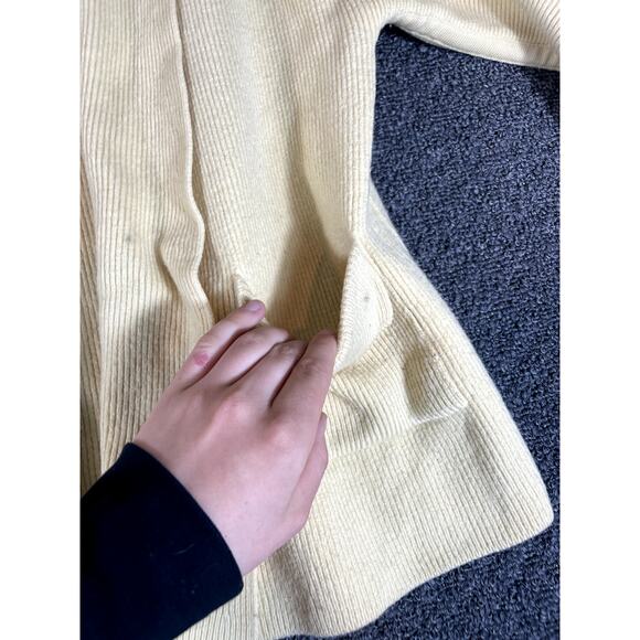 Vintage Escada Margaretha Ley Ribbed Open Front Wool Cardigan Womens 40 Yellow - Picture 9 of 16